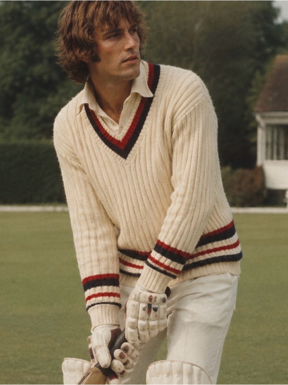 VNTG 70s St Michael Wool Cricket Tennis Sweater Men M/L